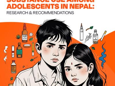 A cover of a report on Substance Use by WVI Nepal