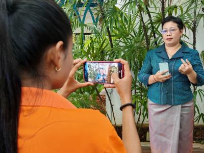 Community Accountability Facilitators are practising their skills following the digital training.