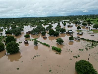 An area completely flooded in Gaza province, one of the most affected regions of Mozambique