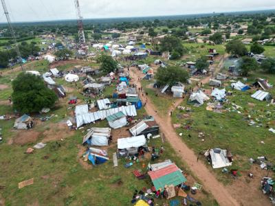 Displaced people find in Gaza Guija district find safety in an open center.