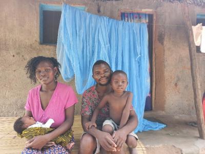 Samuel and his family are now protected from malaria after receiving mosquito nets