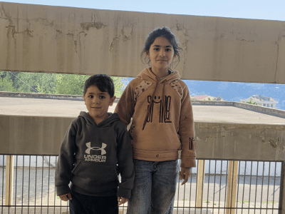 Children in Lebanon seeking safety at a shelter during the March 2026 escalation