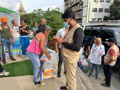 World Vision staff in Venezuela provide food and hygiene kits to families impacted by back-to-back earthquakes