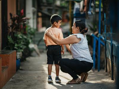 A woman and a child from El Salvador