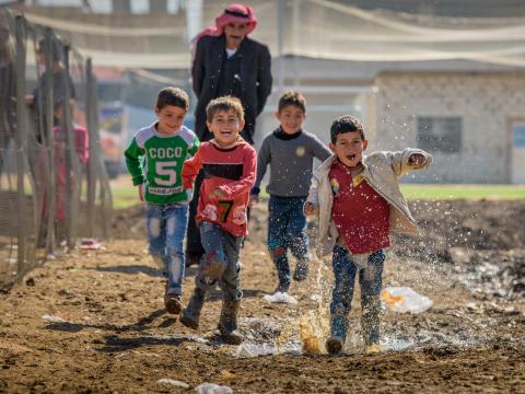 Children running