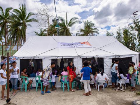 A child friendly space during a hurricane recovery