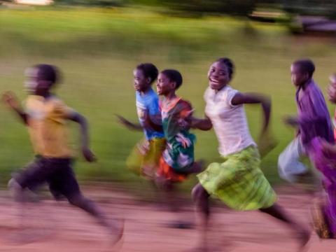 Children running together