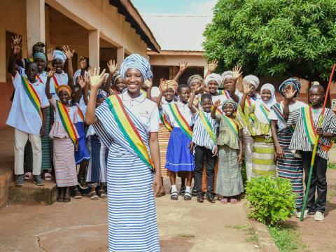 Sarafina, a young child leader from Ghana, during child parliament session