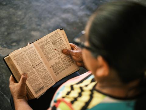 Woman reading bible