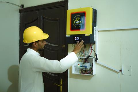 Ammar fixing electricity system.
