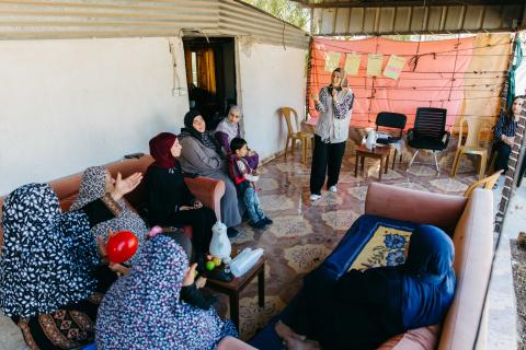 Women during a GPM+ session in the south of the West Bank