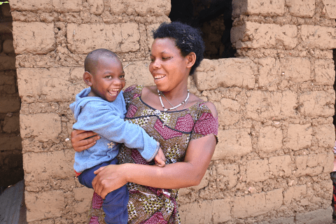 Blandine and her mother after meeting World Vision