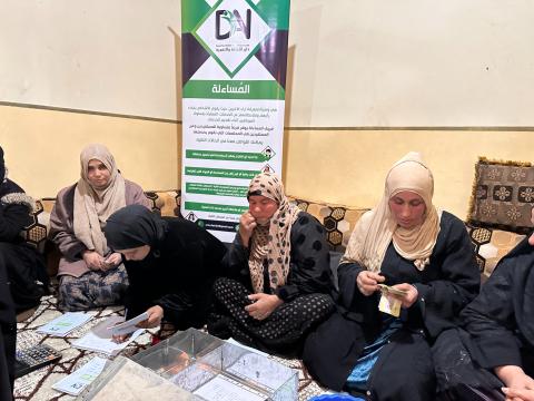 Photo of one of the community’s weekly meetings
