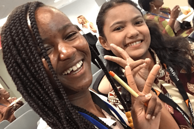 Two young leaders speaking at UN