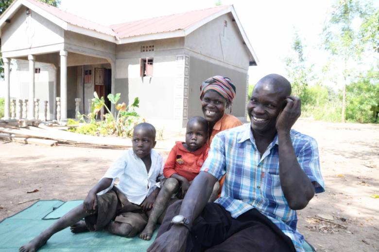 David Ewayu family: Beside David having the first congregated iron roofed house, he installed solar power system to provide lighting for his children to read and do their homework at night.