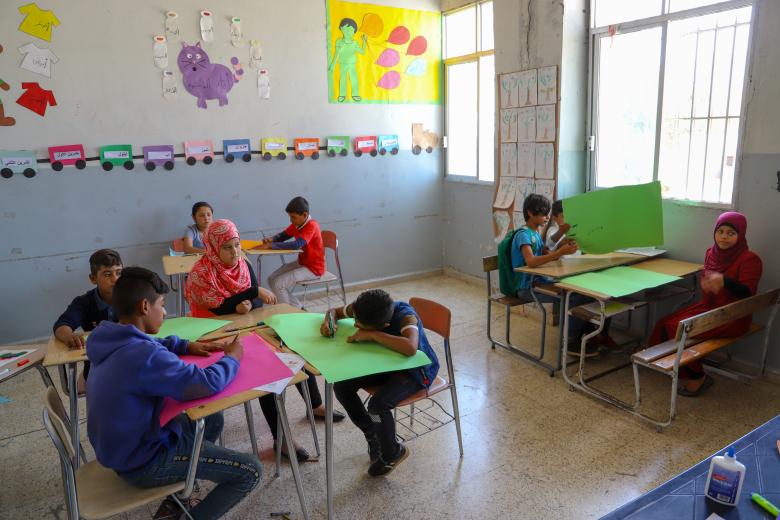 Children during BLN class in Bekaa