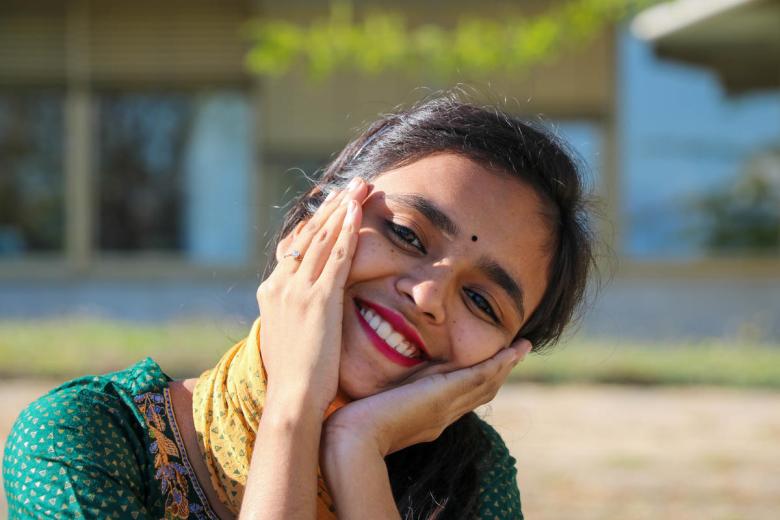 Dola from Bangladesh smiling