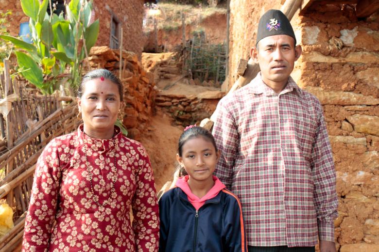 Hisila with her parents