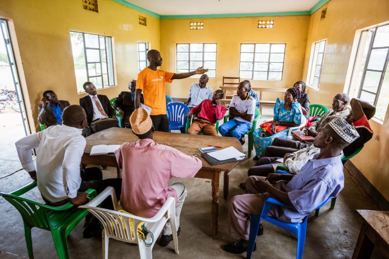 A meeting organised by World Vision Uganda