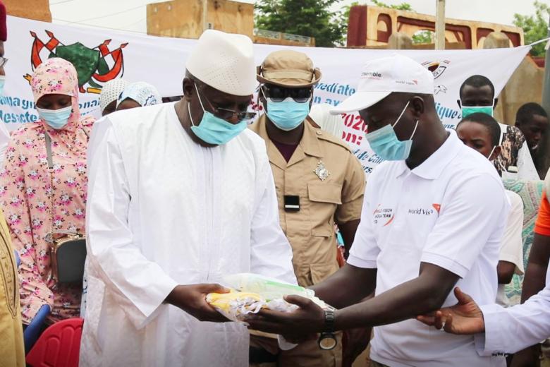 World Vision hand over of a lot of protectives materials to Niger republic mediator