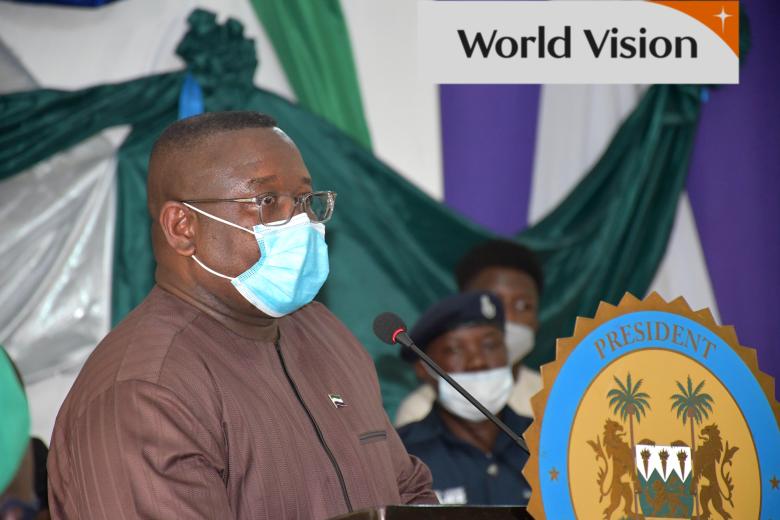 His Excellency President Dr. Julius Maada Bio thanking World Vision