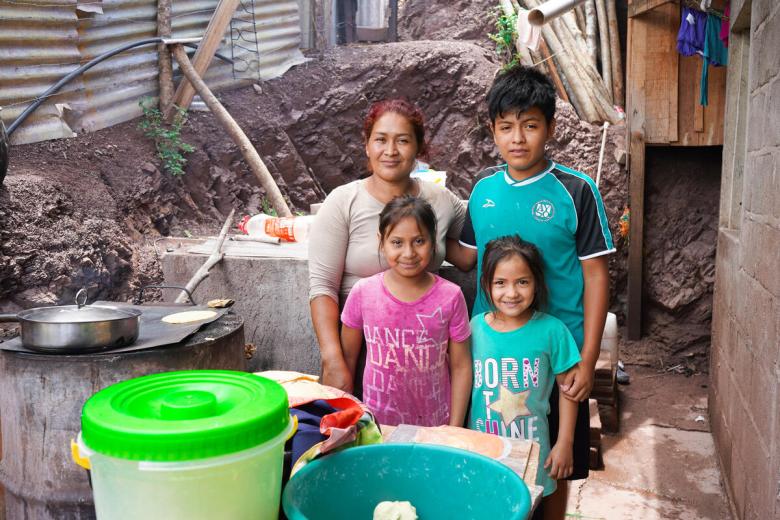A family in Honduras selling street food