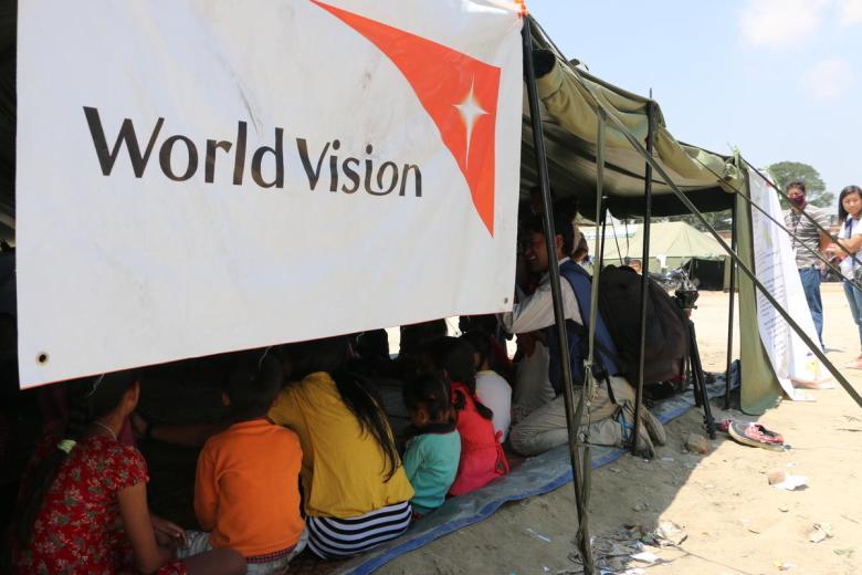 World Vision tent providing for needs of vulnerable people in shrinking humanitarian space