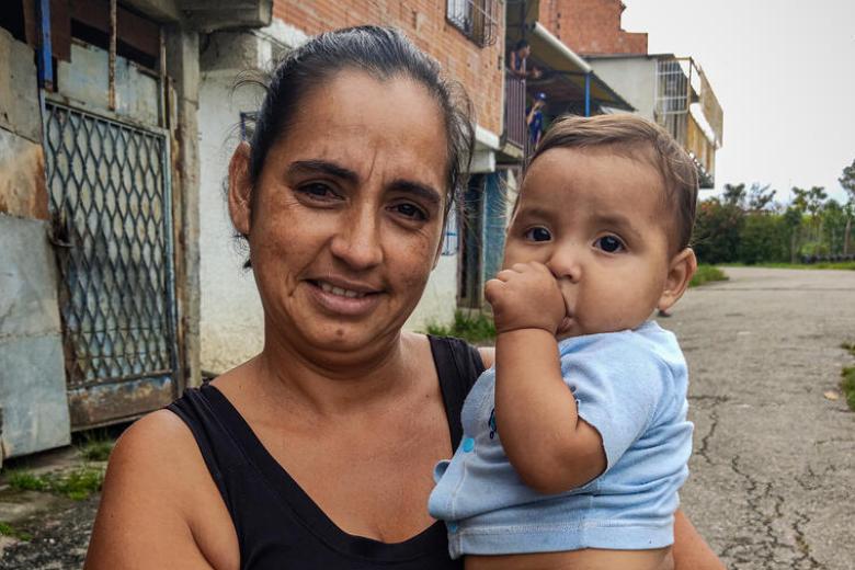 Single mother Johana and her grandson Rosneib in Venezuela