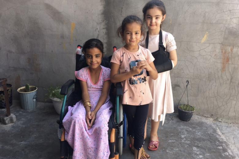 Tabarak with her two friends, Tiba and Malak. ©