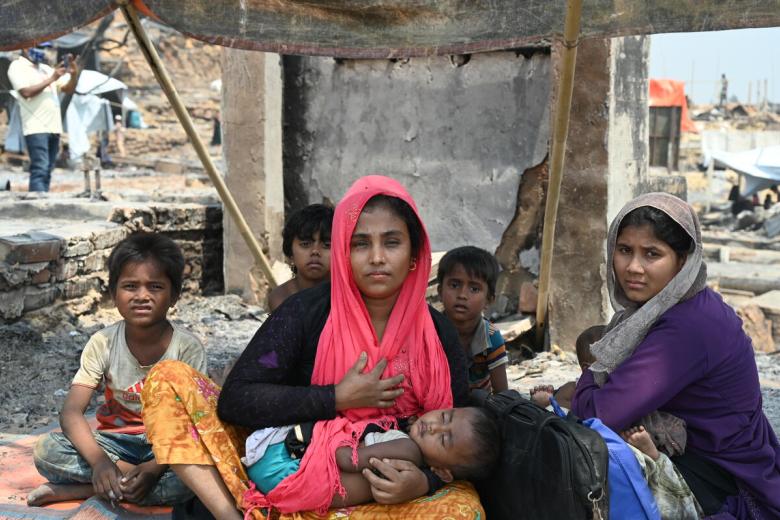 Thousands of Rohingya refugees are left without shelter due to a fire in Cox's Bazar, Bangladesh