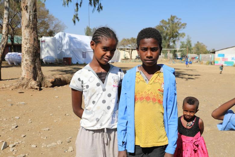 Yonas, 12 years old, was forced to flee due to conflict in Tigray, Ethiopia.
