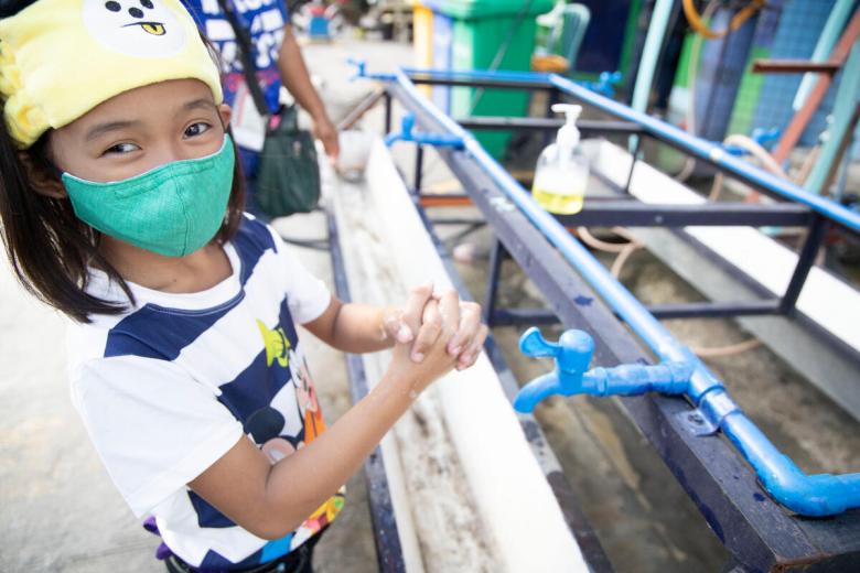 Jovilyn teaches other children proper handwashing amid COVID-19 in Philippines