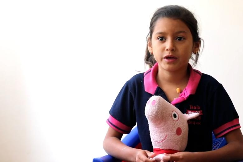 Reishell fled Venezuela for Ecuador with her Peppa Pig toy