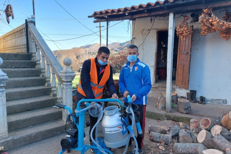 World Vision equipped Astrit with a milking machine