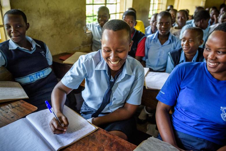 Janet, student in school in Uganda, values education more than child marriage