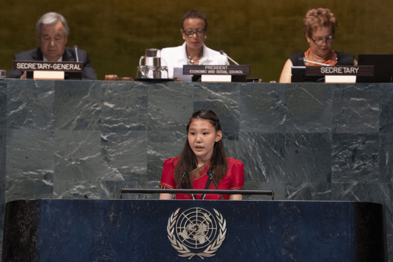 Nomu speaking at the UN
