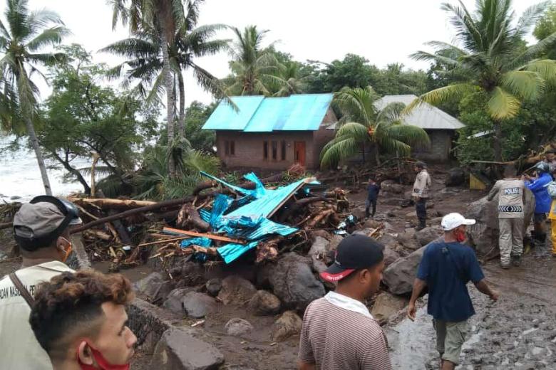 A home wrecked by Cyclone Seroja