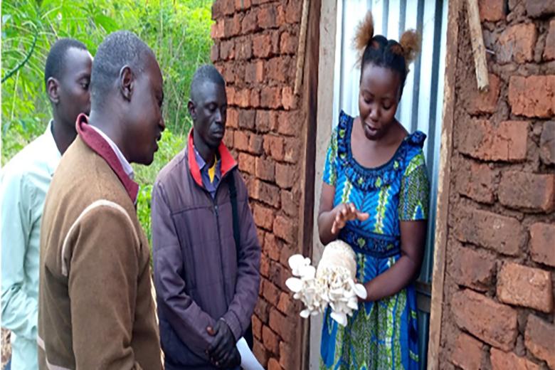 World Vision resilience livelihoods mushroom farming growing Bugiri