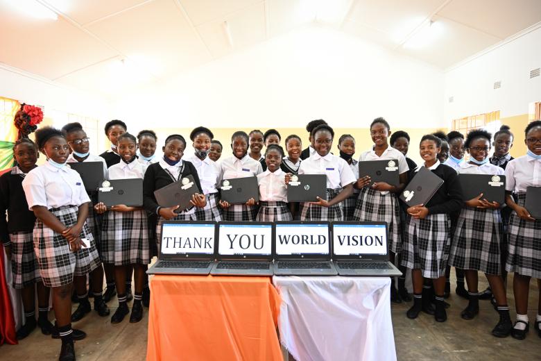 donation of laptops to girls school delights pupils