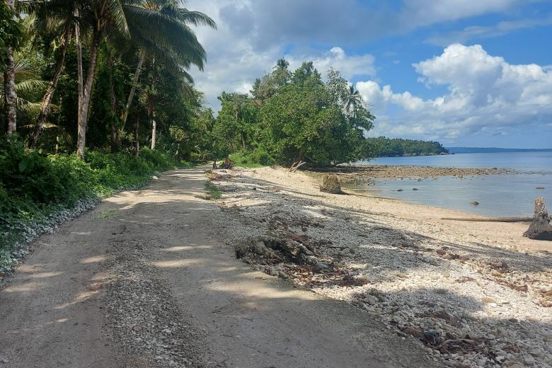 Sea Level rise damage road