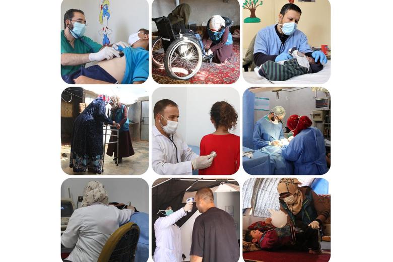 Photo collage containing ECHO Syria's photos