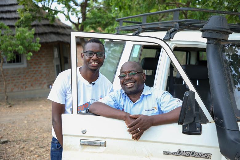 Humanitarian Eliphaz with colleage Aggrey Nyondwa.