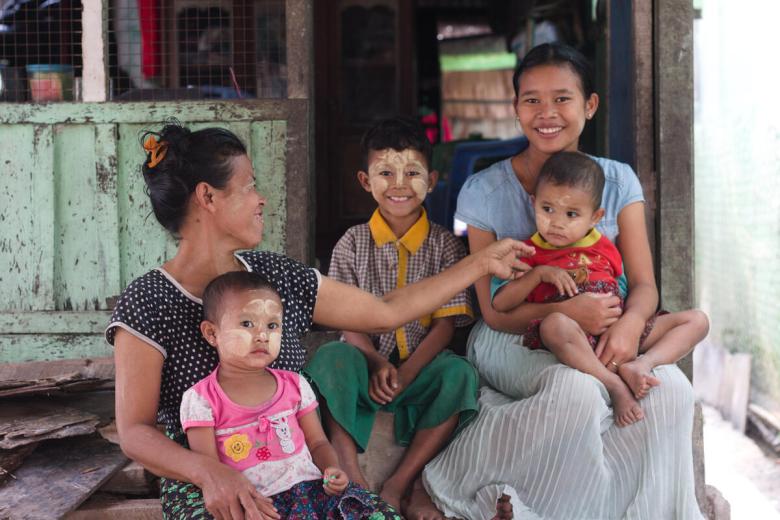 San San and her family in Cambodia.