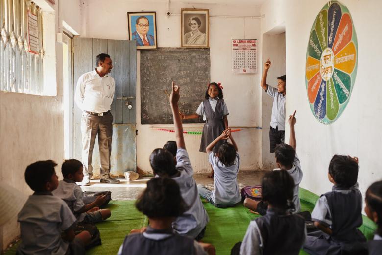 Sponsored child Gauri, 10-years-old, from Nagpur Area Programme, in her class.