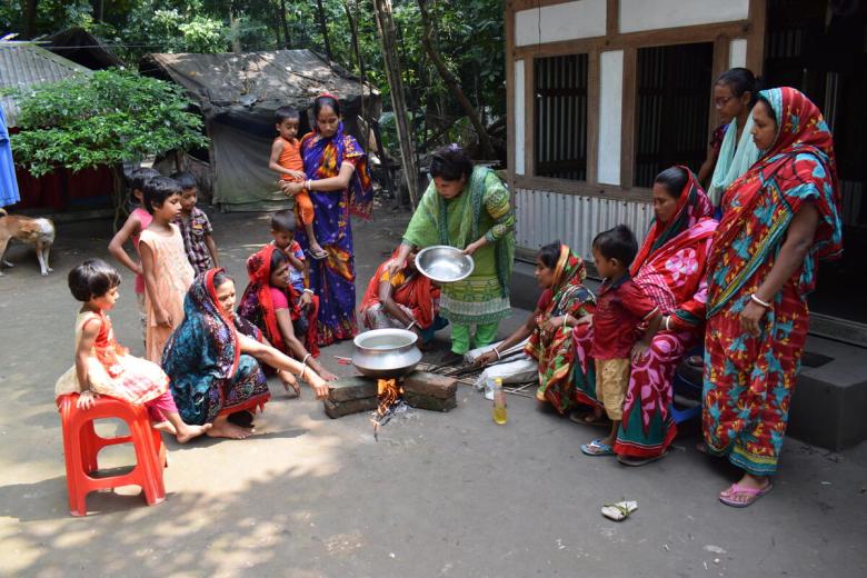Women in Bangladesh participate in nutritional training as part of World Vision's child sponsorship programme