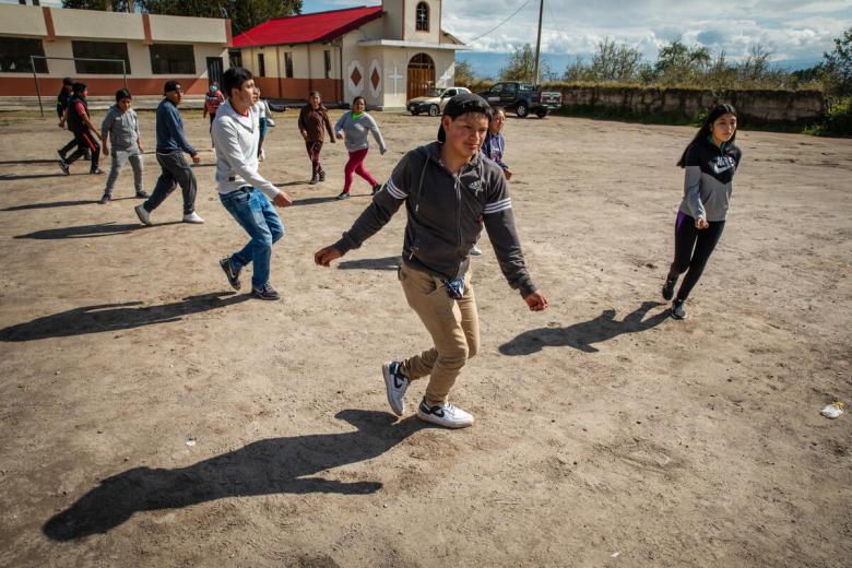 Daniel, sponsored child in Peru, dances with the dance group he helps lead