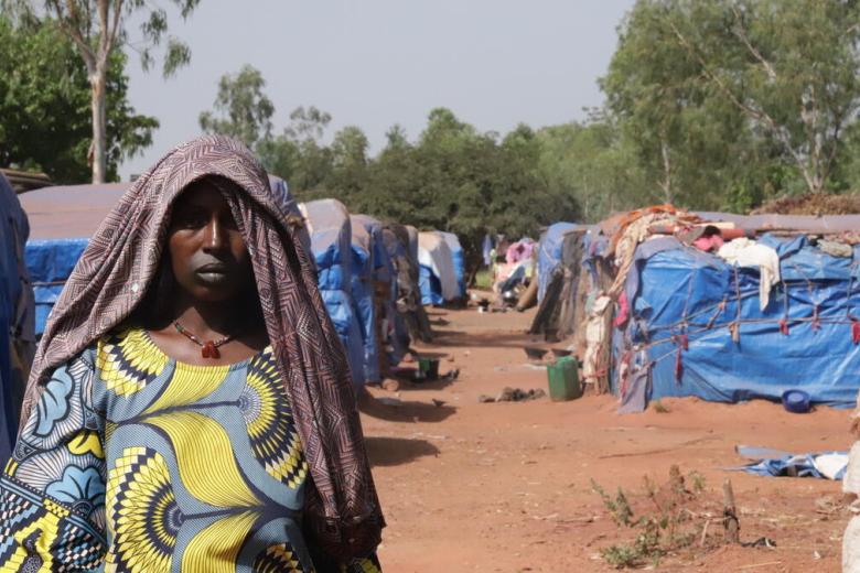 woman in refugee camp in Africa