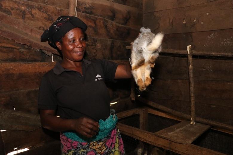 Rebecca, the happy rabbit breeder