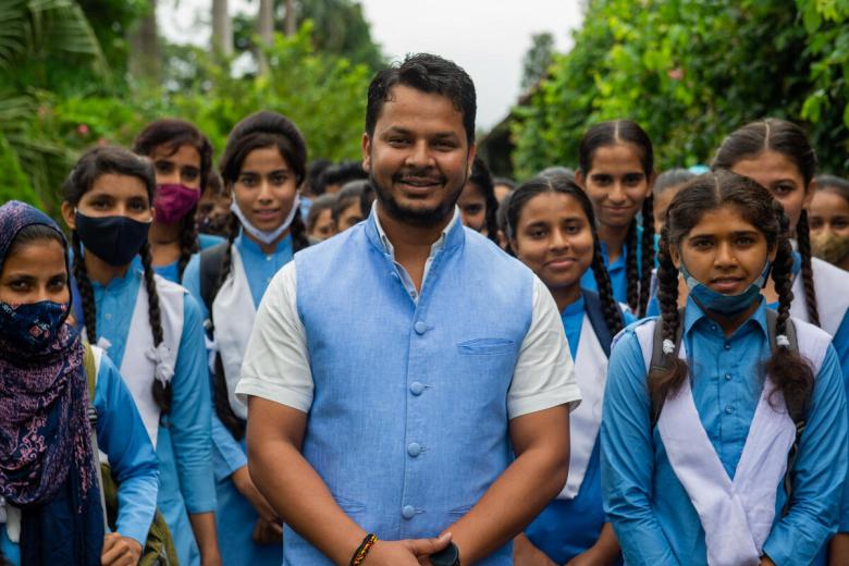 Neeraj with his village