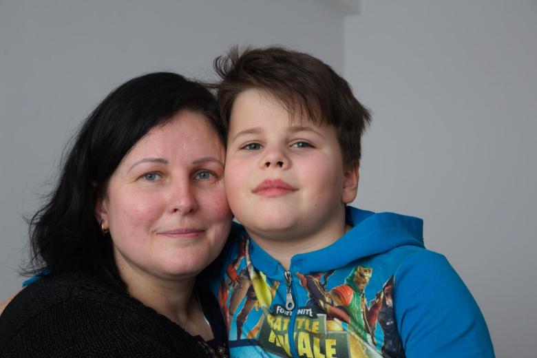 Julia and her son David fled Ukraine to Romania.